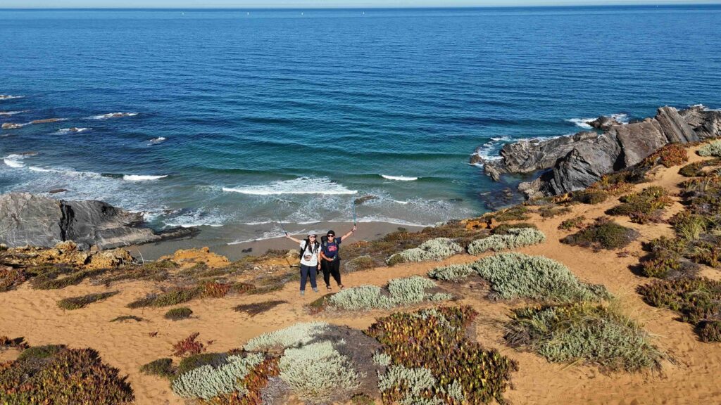 Travel Bloggers Hiking the Rota Vicentina Fisherman’s Trail in Portugal offers stunning coastal views, making every step a memorable adventure!