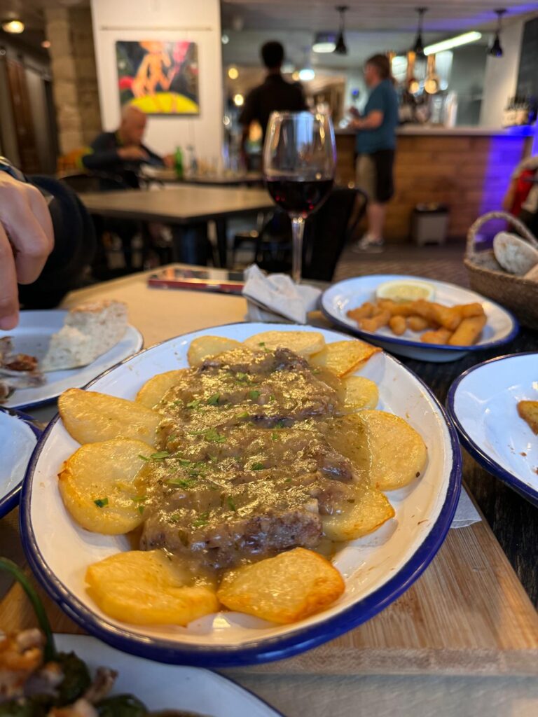 Gelatinous pork trotters served at La Droguería Bodega Jatetxea in Puente la Reina, Spain